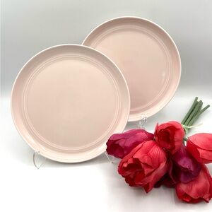 2 Crate & Barrel Pink HUE Salad Plates, designed by Aaron Probyn. Discontinued.